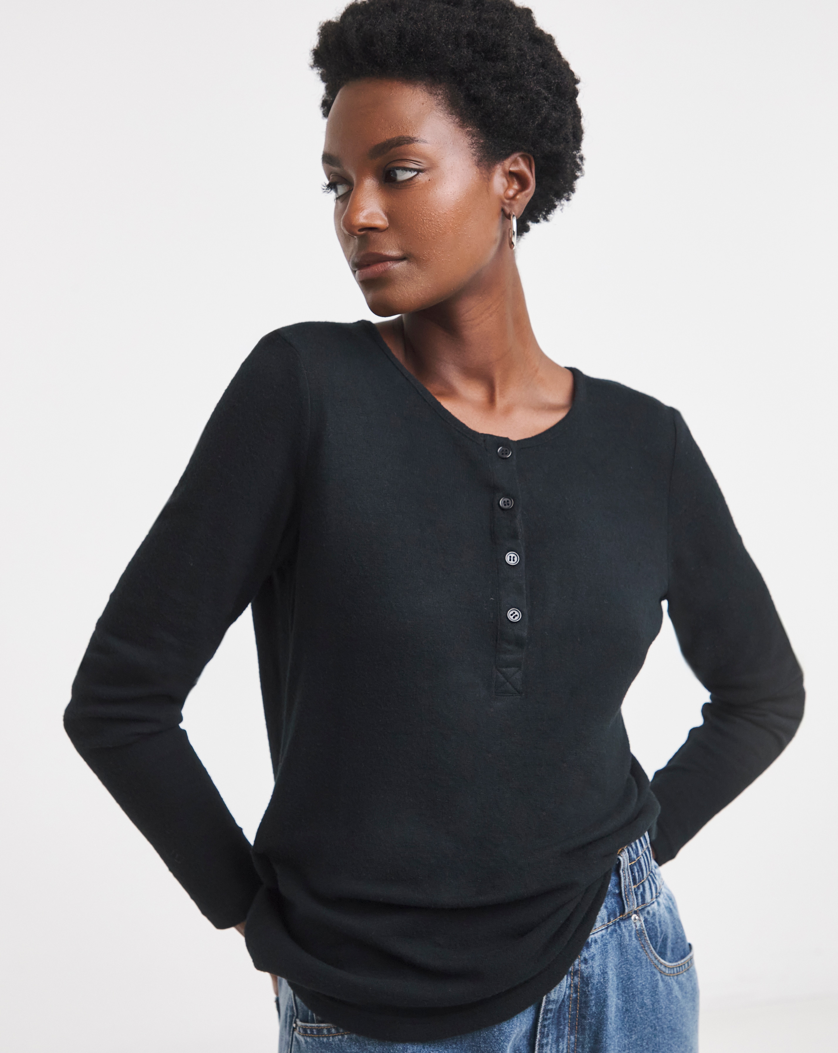 sublations layered HENLEY-NECK シャツ Henley neck half sleeve top