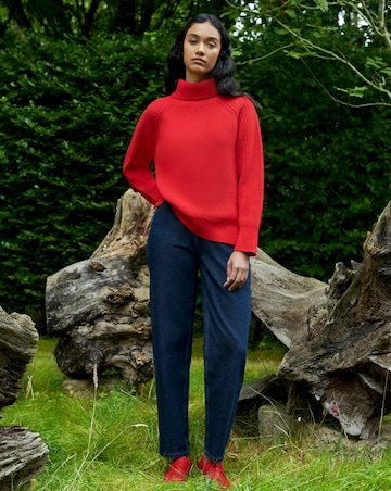 Ro&Zo Red Ribbed High Neck Jumper
