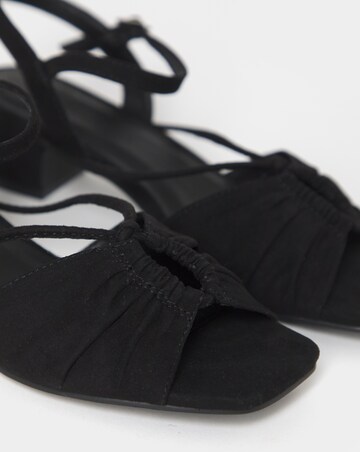 Charli Low Block Heel Soft Ruched Sandals - Extra Wide Fit (EEE)