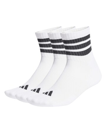 adidas 3 Stripe Essentials 3 Pack Mid Socks