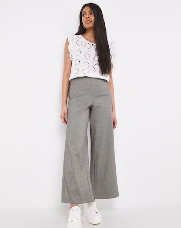 Gingham Wide Leg Trousers With Side Stripe