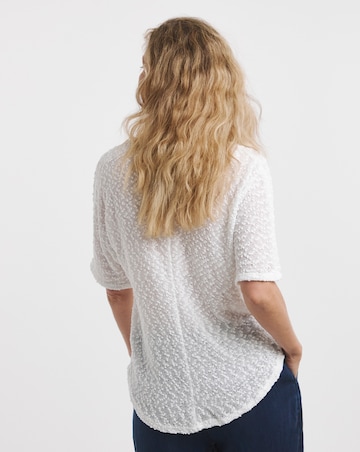 Boucle Textured V Neck Top