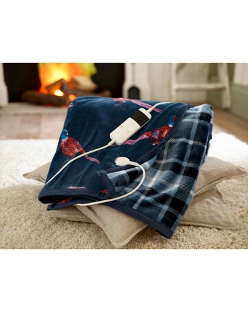 Pheasant Printed Fleece Heated Throw 140x180cm