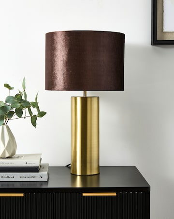Sadie Gold and Chocolate Velvet Table Lamp