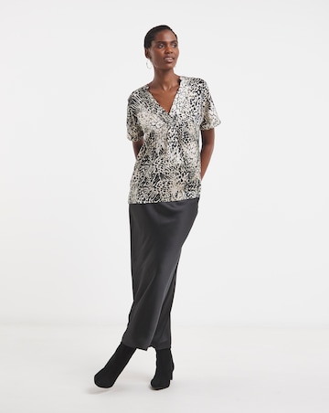 Satin Front Jersey Back Top