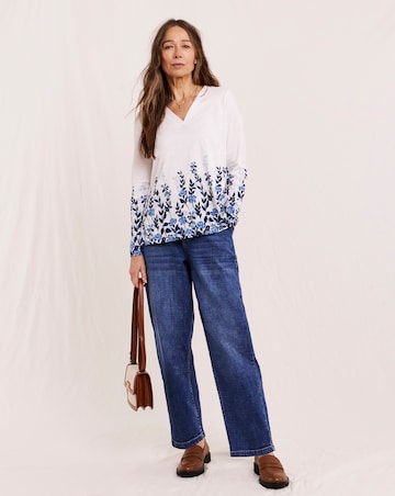 Julipa Cotton Border Print Top