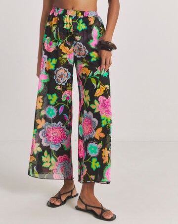 Figleaves Floral Print Mesh Beach Trousers