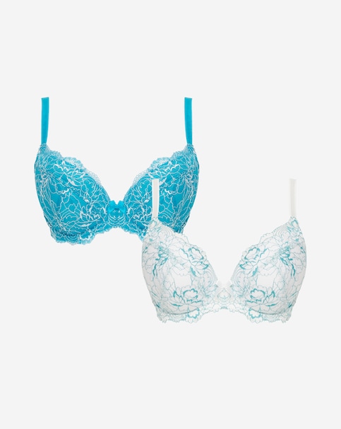 2 Pack Ella Padded Plunge Wired Bras