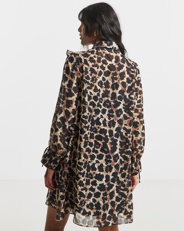 Simply Be Leopard Print Animal Swing Shirt Dress