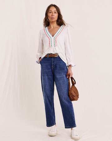 Julipa Cotton Embroidered Jersey Blouse