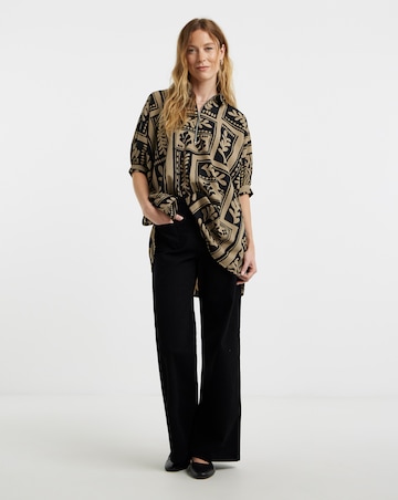 Zip Detail Oversized Blouse