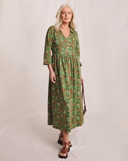 Julipa Pure Cotton Jersey Midi Shirt Dress