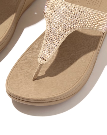 Fit Flop Beige Lulu Crystal Toe-Post Sandals -Standard Fit (D)