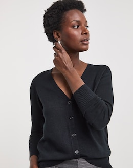 Eversoft Black V Neck Cardigan