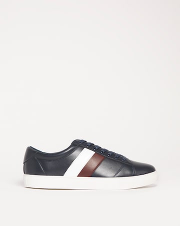 Navy & White Lace Up Trainer Wide Fit