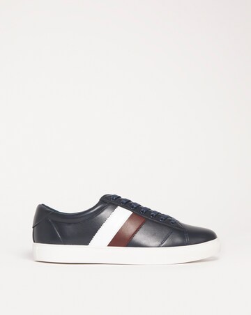Navy & White Lace Up Trainer Wide Fit