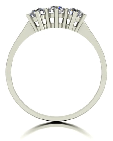Moissanite 9CT White Gold 3 Stone Ring