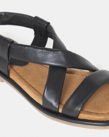 Violeta Tubular Leather Flat Sandals - Wide Fit (E)