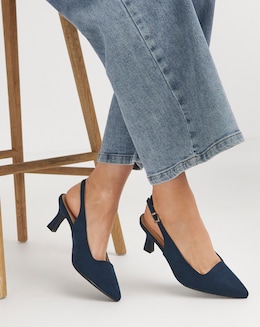Marina Flexi Sole Kitten Heel Slingback - Wide Fit (E)