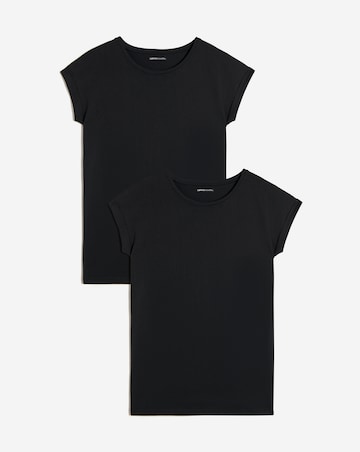 Simply Be 2 Pack Black/Black Boyfriend T-Shirts