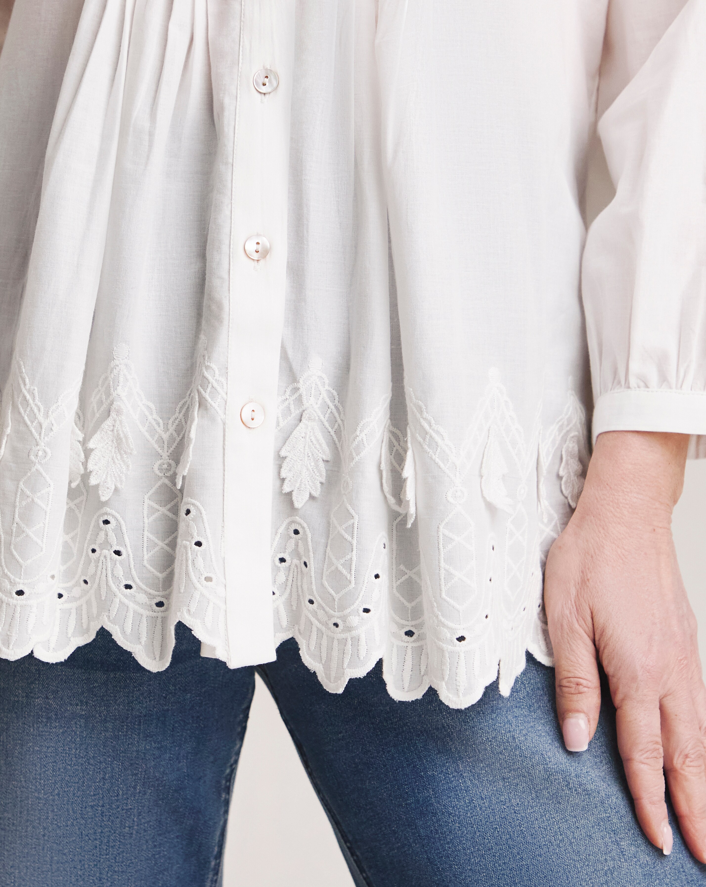 Julipa Pleated Pure Cotton Pintuck Blouse | Ambrose Wilson
