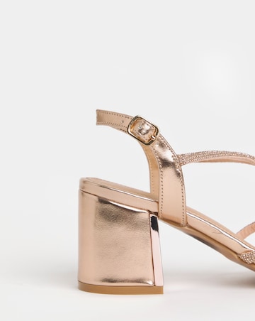 Ines Diamante Strappy Block Heeled Sandals - Extra Wide Fit (EEE)