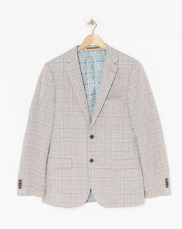 Stone Heritage Check Reg Fit Suit Jacket