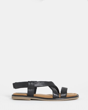 Violeta Tubular Leather Flat Sandals - Wide Fit (E)