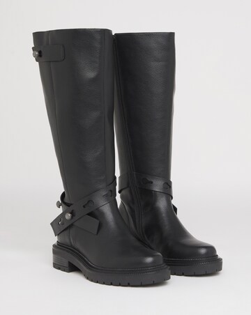 Veronica Knee High Wrap Detail Boots - Wide Fit (E) & Curvy Calf