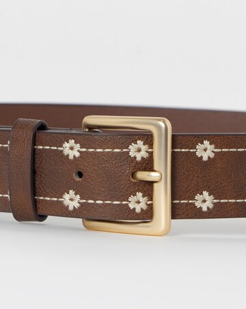 Floral Embroidered Jean Belt