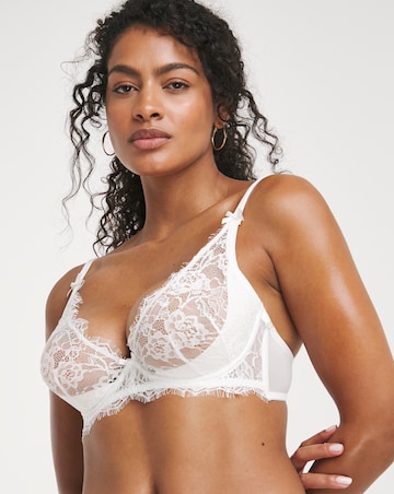 Figleaves Pulse Lace Underwired Plunge Bra (B-G) White