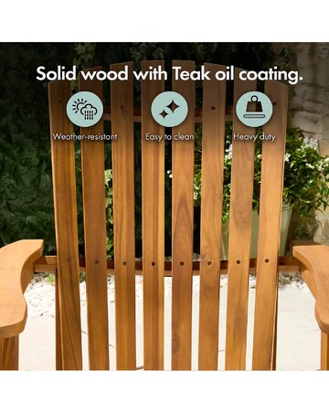 VonHaus Hudson Wooden Adirondack Garden Lounge Chair