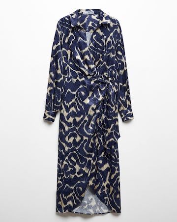 Mango Blue Printed Dress
