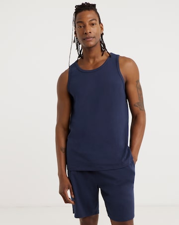 Vest And Short Pyjama Set- Navy