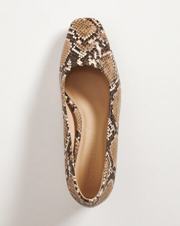Flexi Sole Block Heel Court Shoe - Wide Fit (E)