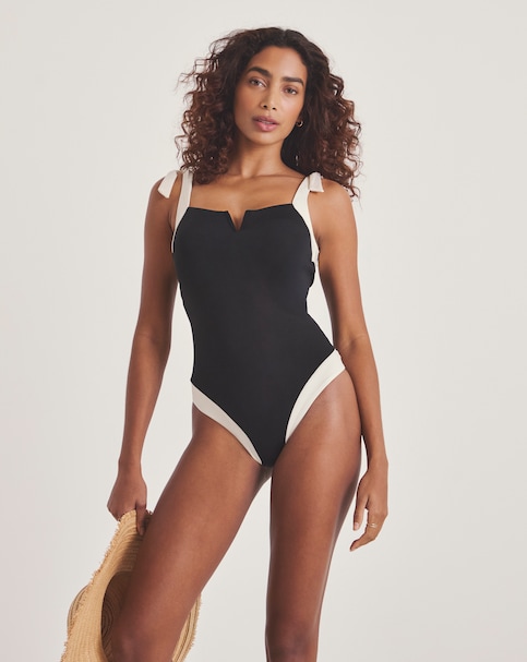 MAGISCULPT Contrast Tie Strap 360 Degree Shaping Swimsuit