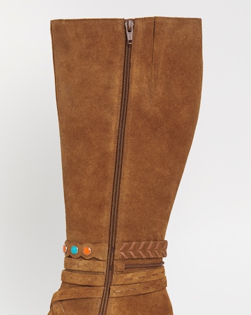 Joe Browns Knee High Suede Boot E Fit Super Curvy Calf