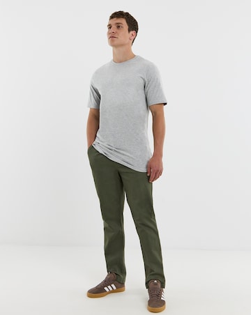 Pure Cotton Crew Neck T-Shirt Extra Long - Grey Marl
