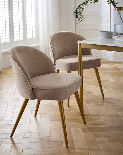 Emilie Chenille Pair of Dining Chairs