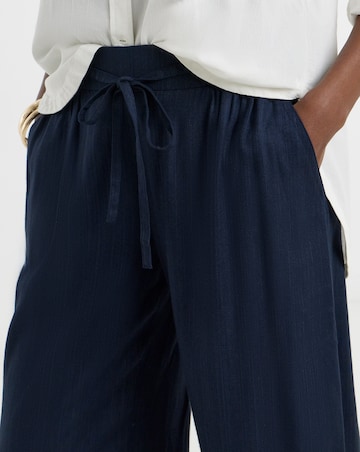 Linen Mix Wide Leg Trousers