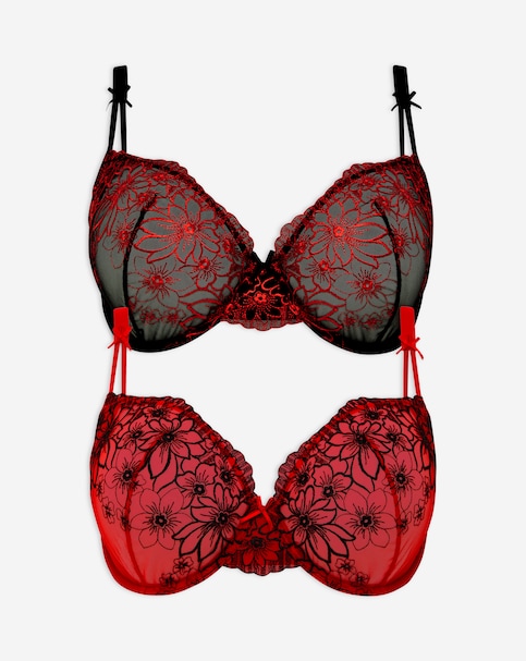 Simply Be (2 Pack) Emily Everyday Embroidery Bras (B-F)
