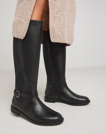 Fala Leather Elasticated Riding Boots - Wide Fit (E) & Super Curvy Calf