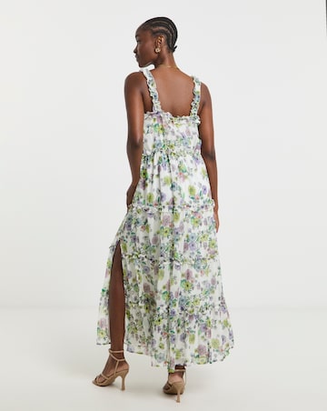 Simply Be White Floral Tiered Maxi Cami Dress