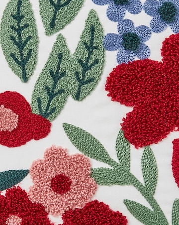 Eva Boucle Emboridered Floral Cushion
