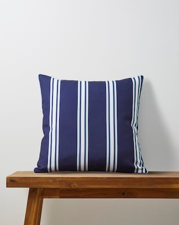 Tile Print Outdoor Cushion with Striped Reverse