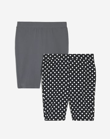 2 Pack Charcoal / Spot Printed Cycling Shorts