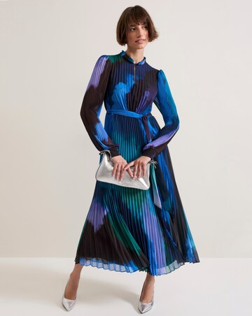 Phase Eight Printed Pleat Sky Midi Dress