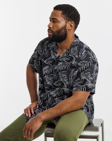 Jack & Jones Jeff Print Resort Shirt - Black/White