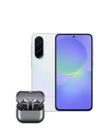 Samsung Galaxy A36 White & Galaxy Buds3 Silver Bundle