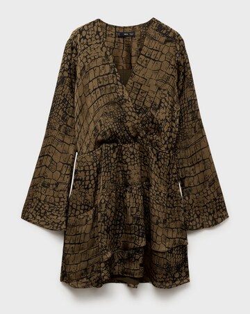 Mango Animal Print Ruffle Dress